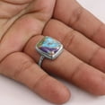 thumbnail image 5 of Earth Gems Jewelry Green Purple Copper Turquoise Ring 925 Sterling Silver Statement Ring for Women, 5 of 6