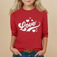 thumbnail image 2 of TQWQT Girls 3/4 Sleeve Valentines Shirts Heart Graphic Girls Tops Size 3-4 Spring Cute Shirt Trendy Kids Crew Neck T Shirts Love Heart Tween Girls Clothes, 2 of 5