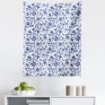 thumbnail image 1 of Blue Tapestry, Modern Minimalist Spring Time Flowers Swirls Leaves Image, Fabric Wall Hanging Decor for Bedroom Living Room Dorm, 5 Sizes, Pale Blue Navy Blue, by Ambesonne, 1 of 1