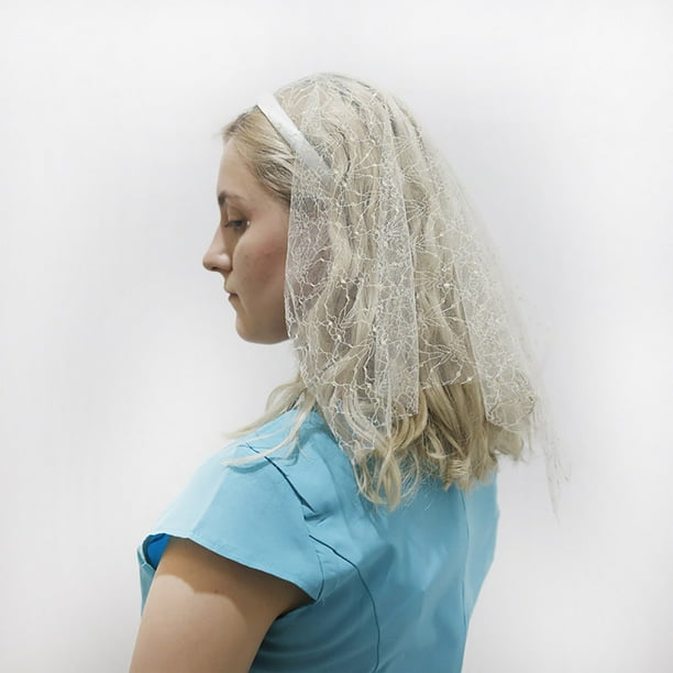 Bufandas de gasa para mujer, diadema con encaje, longitud media, alta gama, tacto vintage, fotografía, bufanda para mujer