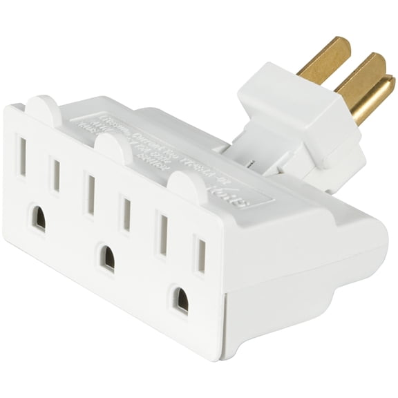 Cooper 1192W-SP Swivel Outlet Tap, 125 V, 3 Outlet, White