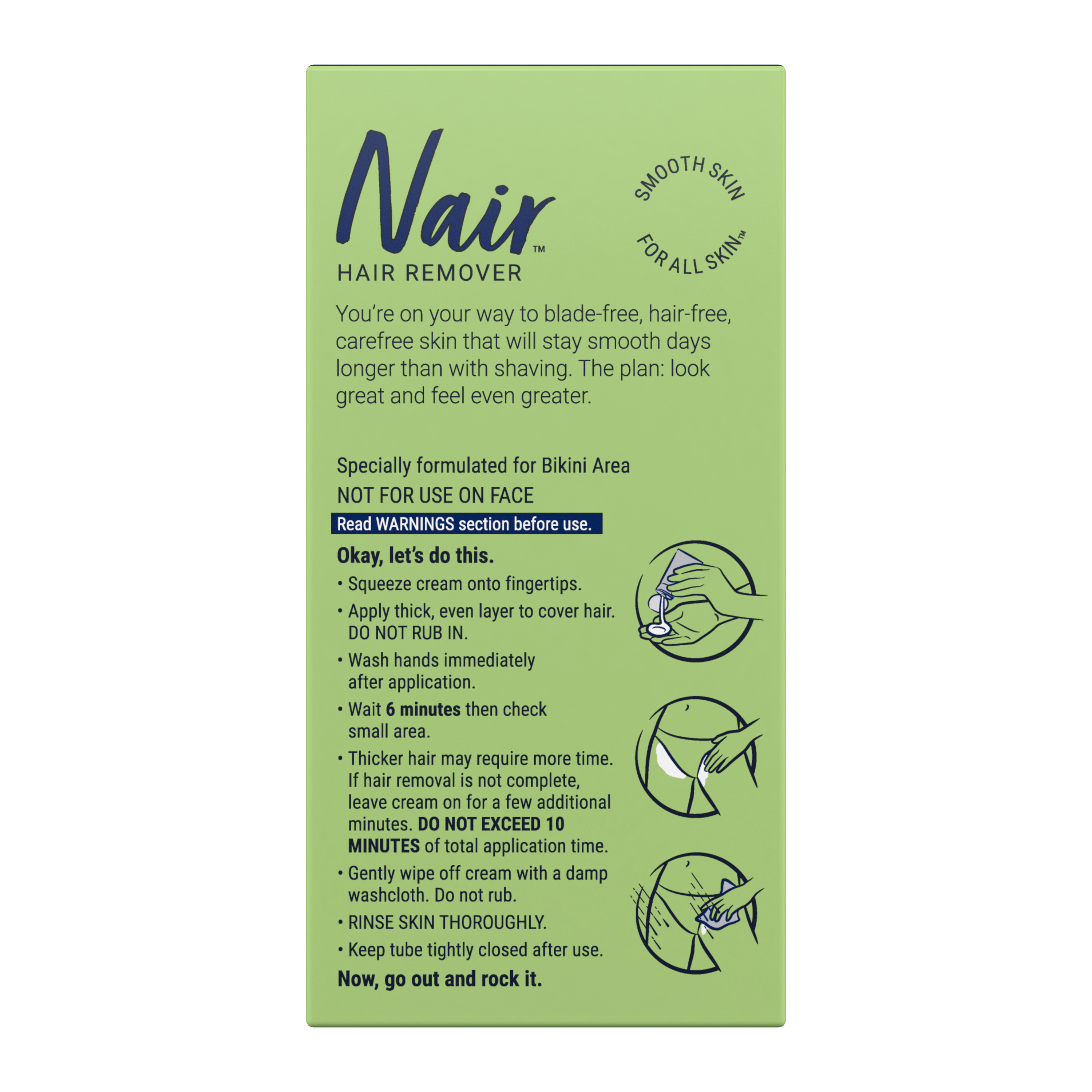 Nair Hair Remover Sensitive Formula Bikini Cream Hair Removal, 1.7 Oz Box - image 2 of 8