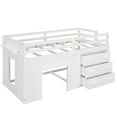 thumbnail image 5 of Cfowner Wooden Loft Bed with Cabinet and Shelf, Twin Size, White, 5 of 7