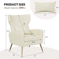 thumbnail image 5 of CQSXDA Modern Velvet Accent Chair, Mid Century High Back Armchair for Living Room, Reading Chair, 5 of 6