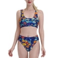 thumbnail image 2 of Picia Colorful Fall Leaves Women's High Waisted Bikini Scoop Neck Swimsuit Two Pieces Bathing Suit-X-Large, 2 of 8