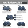 thumbnail image 7 of Easy-Going Loveseat Recliner Cover with Console, Reversible Couch Cover for Living Room, Split Sofa Cover for Each Seat with Elastic Straps for Kids, Dogs, Pets(2 Seater, Dark Blue/Light Blue), 7 of 7