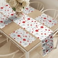 thumbnail image 2 of Ambesonne Poppy Flower Table Runner & Placemats, Tender Spring Stems, Placemat 4 pcs + Runner 14"x90", Scarlet Green Pale Grey, 2 of 2