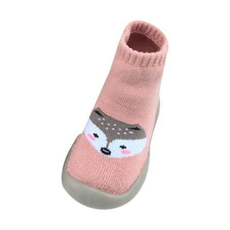 

YWDJ Kids Non-slip Soft Bottom Spring Fall Floor Socks Toddler Shoes Pink 22