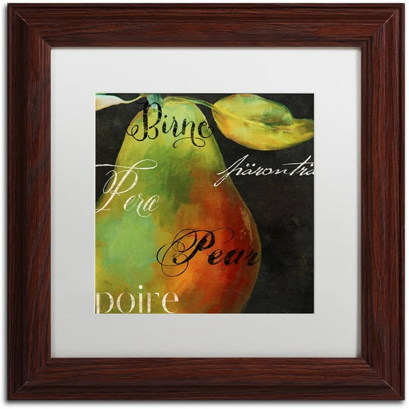 Trademark Fine Art "Painted Pear I" Canvas Art by Color Bakery White Matte, Wood Frame