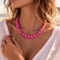 thumbnail image 6 of Tarien Colorful Chunky Beaded Necklace for Women Trendy Summer Jewelry | Statement Big Large Resin Bead Bubble Choker Necklaces Boho Charm Fashion Jewelry, 6 of 7