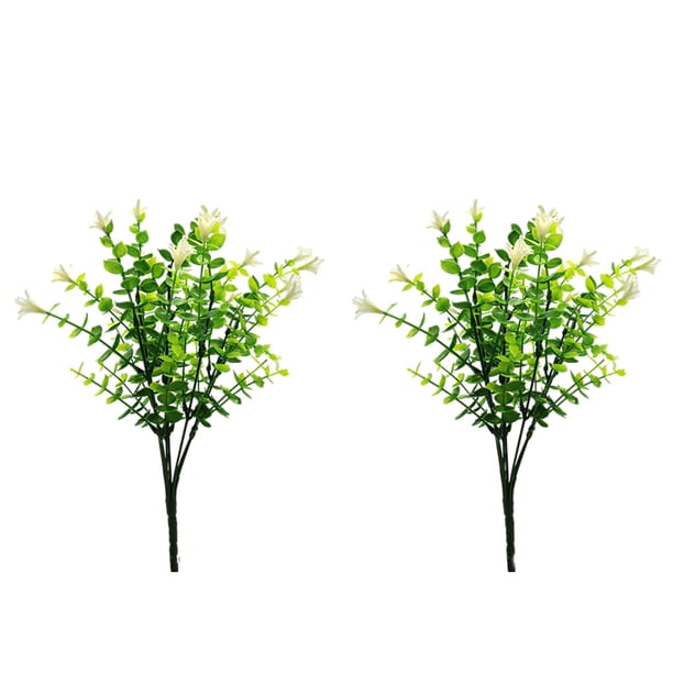 Flores artificiales Advancent 2 uds ecológicas de plástico blanco lechoso