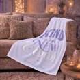 thumbnail image 6 of Kind Is New Cool Lavender Retro-Inspired Typography Silver, Cozy Typography Art Scene, Warm Flannel Blanket for Living Room and Reading Nook, Art Lovers Valentine's Day Gift, Artistic Home Decor, 6 of 9