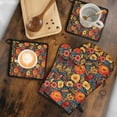 thumbnail image 5 of Pioneer Flower Kitchen Oven Mitt and Pot Holder Sets 4 Pcs for Baking, Cooking and Grilling, Heat Resistant Up To 392 °F, 5 of 7