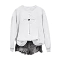 thumbnail image 2 of Valentine's Day Shirt For Womens Classic Love Heart Print Graphic Round Neck Tees Long Sleeved Loose Fit Casual Comforts Sweatshirt Tops White XS, 2 of 4
