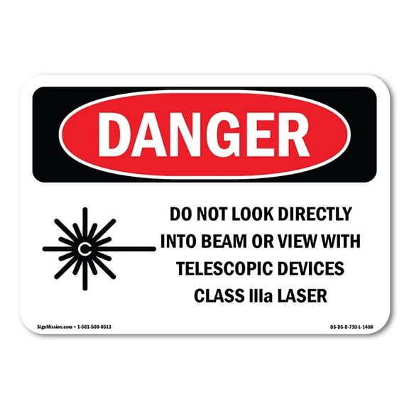 OSHA Danger Sign - Do Not Look Directly Into Class IIIb Laser | Decal | Protect Your Business, Construction Site, Shop Area |  Made in The USA