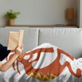 thumbnail image 3 of Kokopelli Soft Flannel Fleece Throw Blanket, Abundance Fertility Tribal Cultural Persona Shepherds, Cozy Plush for Indoor and Outdoor Use, 70" x 90", Vermilion Shamrock Green, by Ambesonne, 3 of 5