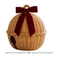 thumbnail image 3 of FeiBiQiuBi Woven Christmas Bell with Bow Ornament, Resin Jingle Bell Shaped Natural Rattan Tabletop Decor for Outdoor Indoor Decoration, 3 of 7