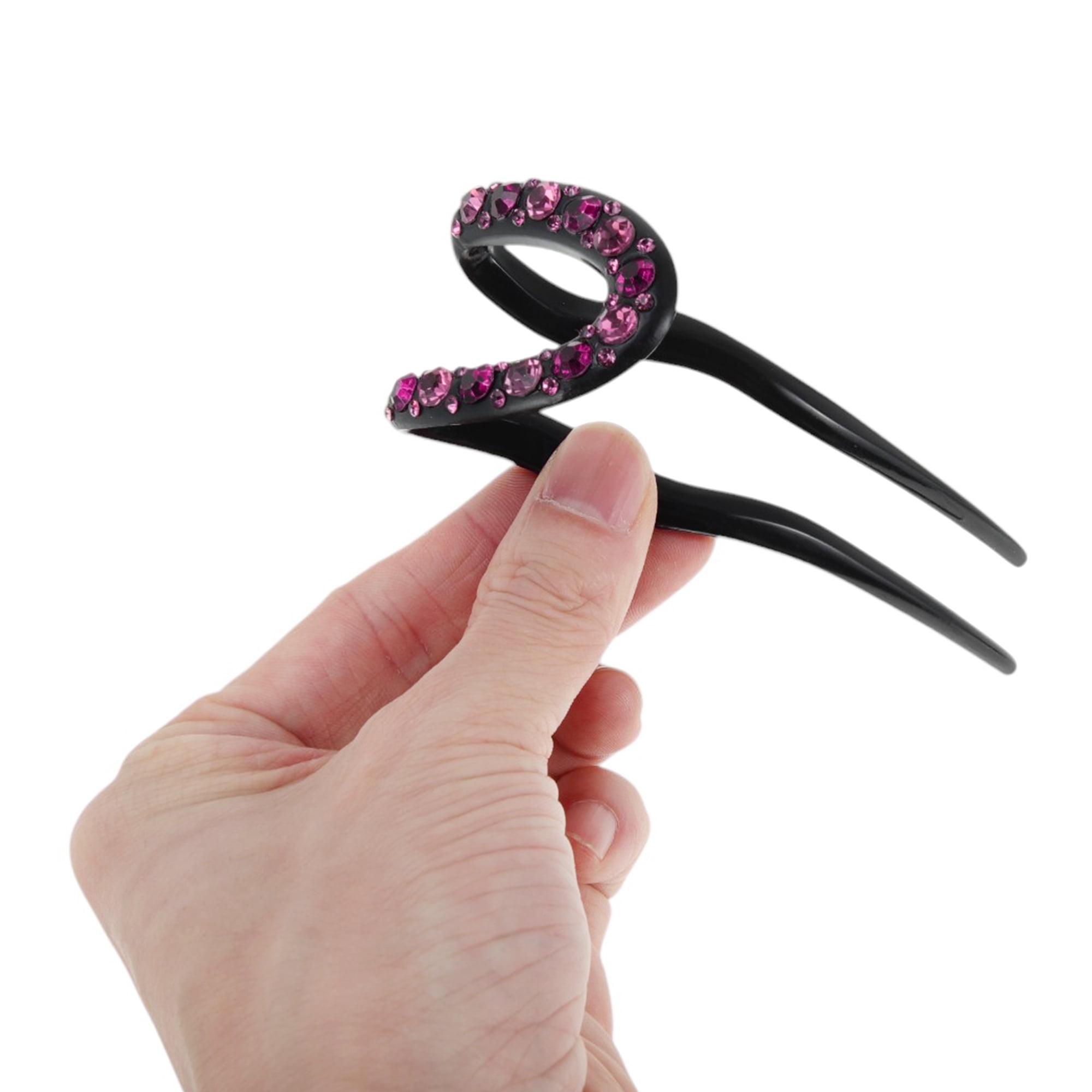 Unique Bargains Comfortable No Slip Fashion U-shaped Hair Pins for Home 1 Pc Dark Light Purple