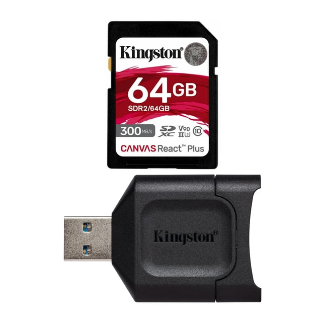 Tarjeta SDXC Kingston Canvas React Plus de 64 GB UHS-II C10 U3 V90