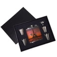 thumbnail image 2 of KuzmarK 6 oz. Leather Flask Set in Black Presentation Box -  Paris Eiffel Tower Balloons, 2 of 2
