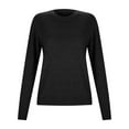 thumbnail image 5 of Knit Sweater for Women Wool Base Layer Shirt Tops Crewneck Long Sleeve Daily Solid Pullover Sweaters Fall Sweaters Black M, 5 of 7