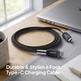 thumbnail image 3 of Powertek Frosty USB-C to USB-C Braided Cable, 6 ft, Black, 3 of 7