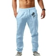 thumbnail image 2 of Gubotare Sweat Pants Men's Sherpa Lined Sweatpants Winter Warm Track Pants,Light Blue XXL, 2 of 3