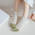 thumbnail image 5 of CoCozhu 5/10 Pairs Crystal Glass Socks for Women, Summer Transparent Thin Ankle Socks with Cute Pattern Designed, 5 of 7