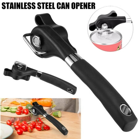 

Manual Tin Can Opener Safe Cut Lid Smooth Edge Side Stainless Steel Tools with Rubber Handle New
