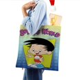 thumbnail image 4 of Bobby's World Bolso de tela con estampado de lienzo para mujer, bolsa de compras reutilizable y estética, con cremallera interior, regalo para mujer,38*45cm., 4 of 6