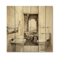 thumbnail image 3 of Designart "Minimalist Beige Toilet I" Bath & Laundry Print on Natural Pine Wood, 3 of 5