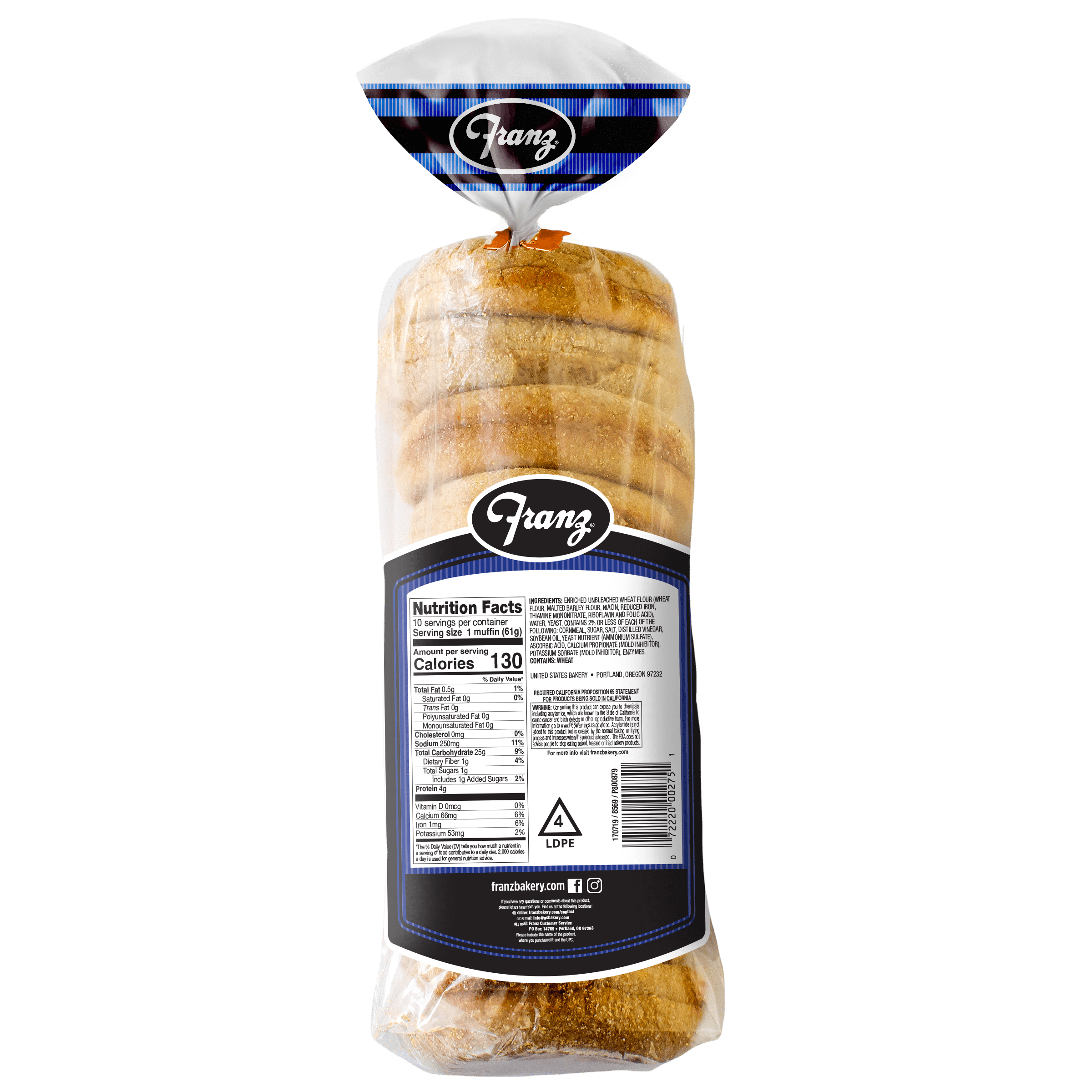 Franz Original English Muffins, 22 oz, 10 Count