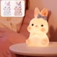 thumbnail image 1 of Lámpara de mesa LED de conejo de Pascua – Decoración de conejo mono de plástico rosa o blanco de 6,5 pulgadas, acento portátil para colgar, regalo navideño con un resplandor ambiental suave, 1 of 6
