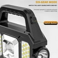 thumbnail image 2 of Portable Solar Searchlight LED Spotlight Solar/USB Rechargeable Powerful Flashlight Dual Light Source Searchlight Waterproof 6 Gears Torch Light for Camping Emergency Outdoor, 2 of 9