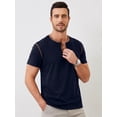 thumbnail image 2 of Demotime Men's Henley Shirts Short Sleeves Round Neck Casual Basic Shirt Summer Solid Color Lightweight Button T Shirts Royal Blue L Tops, 2 of 6