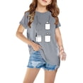 thumbnail image 3 of Uxgjfwu Toddler Summer Outfit Shirts For Kids Short Sleeve Graphic T-Shirt Round Neck Crop Top For 3-14 Years Girls And Boy T-Shirt Tee 5-6 Years, 3 of 5
