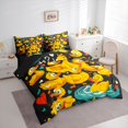 thumbnail image 3 of Feelyou Kawaii Cartoon Duck Bedding Comforter Set 7 Pieces, Cute Summer Animal Full Bedding Set, Teens Kids Boys Girls Reversible Fitted Sheet Flat Sheet, Lightweight Room Decor, 3 of 8