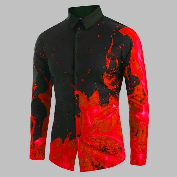 Camisa de hombre cómoda y suave de estilo étnico tribal retro para uso diario, diseño de botones de moda retro de manga larga, informal