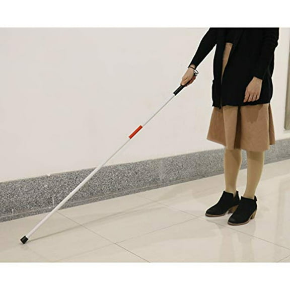 Folding Blind Cane Reflective Red Folding Walking Stick for 𝐕ision Impaired and Blind People