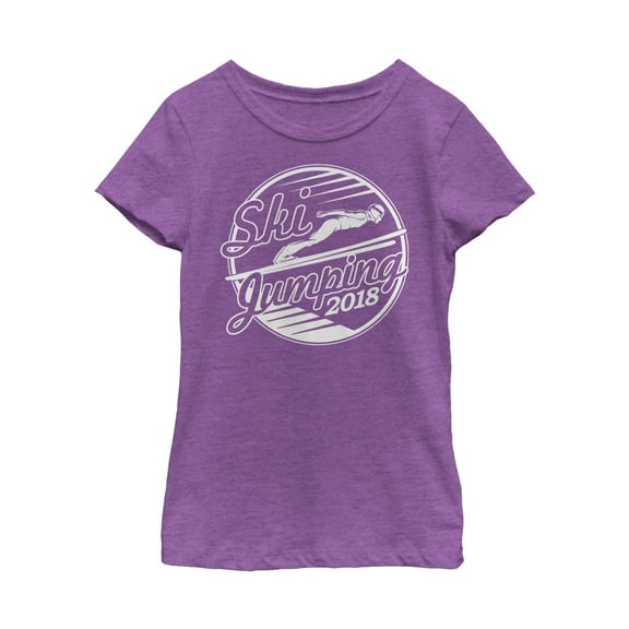 Girl's Lost Gods Winter 2018 Ski Jumping  Graphic Tee Purple Berry X Large