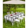 thumbnail image 4 of Gray Check Plaid Outdoor Tablecloth with Umbrella Hole and Zipper, Spillproof Table Cloth for Rectangle Tables, Dinner/Picnic/Patio/Party Table Cover, Geometric Grey White, 4 of 6