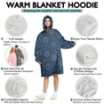 thumbnail image 5 of Wearable Oversized Blanket,Blue Sun Moon Cloud Star Pattern Wearable Blanket Hoodie for Adults,Cozy Hooded Blankets with Super Pockets,Super Warm Fuzzy Pullover for Women & Men, 5 of 6