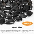 thumbnail image 2 of River Rock Stepping Stones Outdoor for Garden Walkway, 12 inch Diameter 3 Pcs Round Shape Paver Step Stones Polished Pebble River Stone Mat for Yard Lawn Patio Pathway Walk Way - Black, 2 of 12