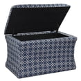thumbnail image 4 of ORE International 19.25" Polyurethane Lattice Pouf Storage Bench in Blue, 4 of 4