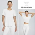 thumbnail image 5 of BALEAF Women's Workout Shirts Yoga Work Out Tops Short Sleeve Athletic Running Gym Exercise Loose Fit Clothes White L, 5 of 6