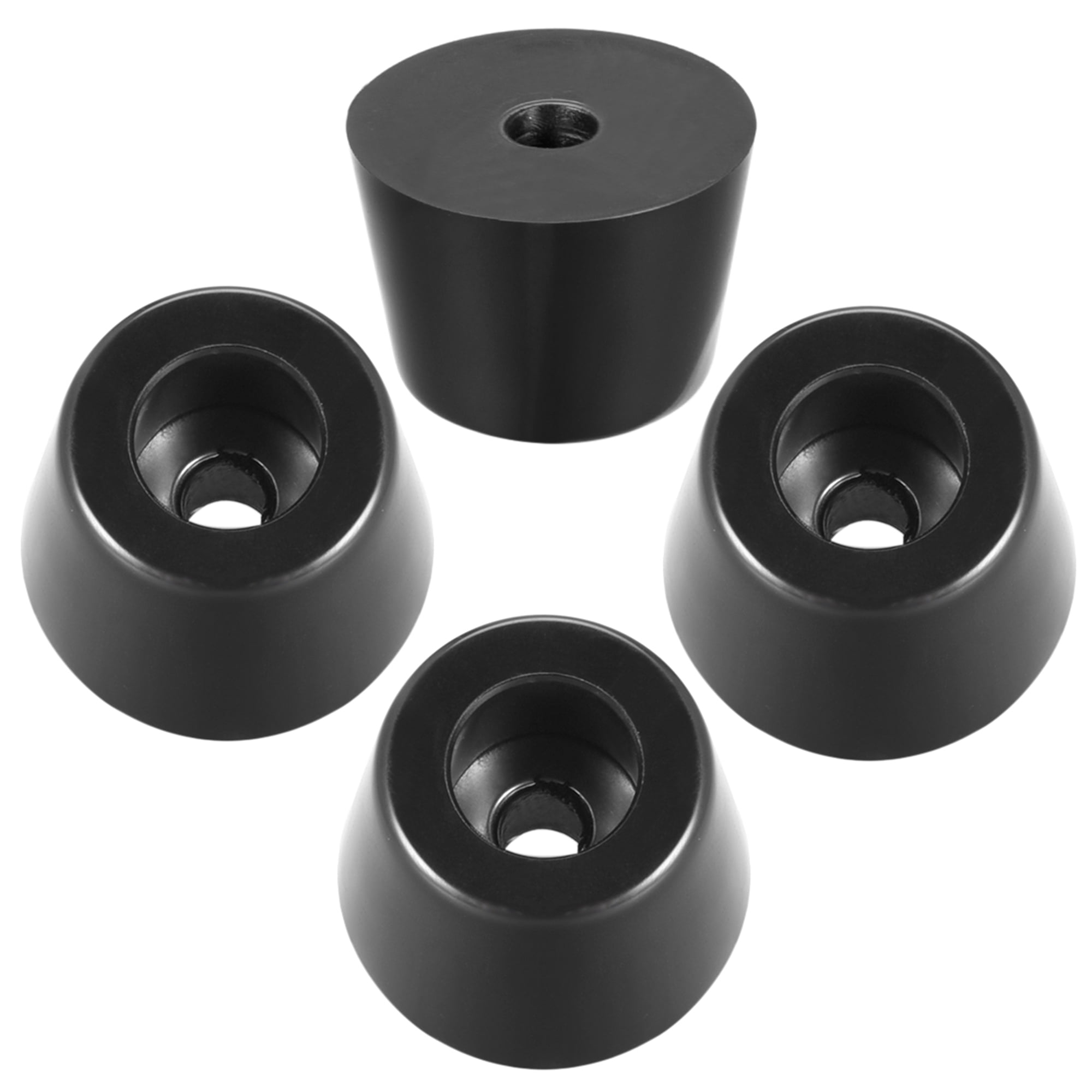 3/4" D x 1/4" H Rubber Tapered Feet Bumper Pads With Recessed Steel Washer. 