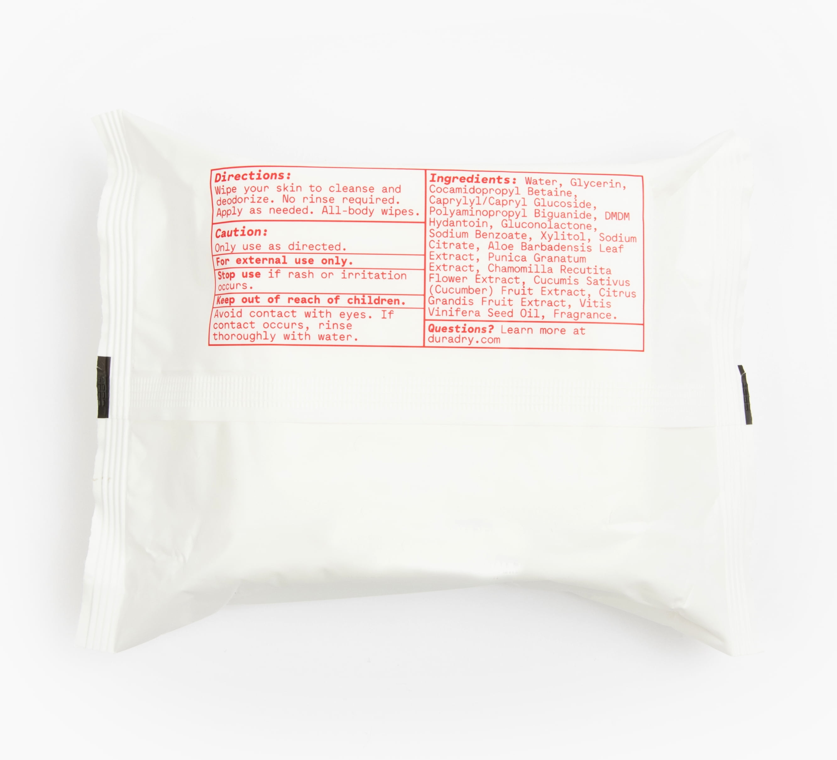 Duradry Whole Body Deodorant Wipes, 3 Pack