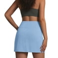 thumbnail image 4 of HVOBTTY Summer Women's Casual Skort High Waist Active Tennis Golf Mini Skirtness Workout Wear Shorts Blue, L, 4 of 5