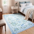 thumbnail image 3 of Lahome Washable 5'x7' Floral Bow Area Rug, Blue Rugs for Living Room, Soft Ultra-Thin Non-Slip Carpet for Girls Bedroom Nursery Dorm Kids Room Playroom, Blue, 3 of 10
