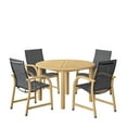 thumbnail image 2 of Amazonia Meadow Breeze 5-Piece Teak Finish Wood 100% FSC Patio Dining Set, 2 of 14